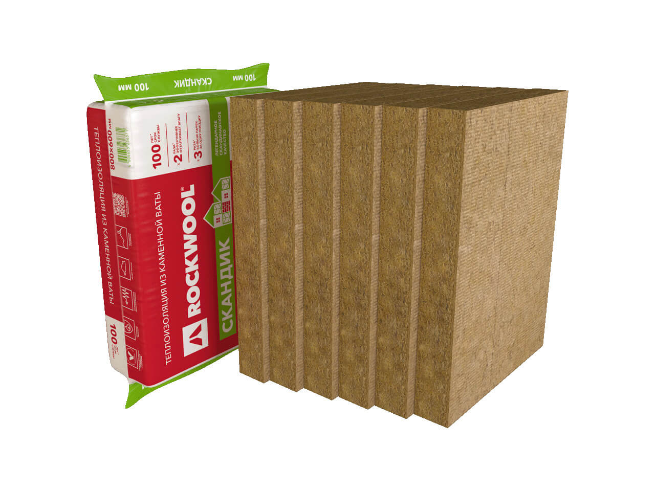Утеплитель ROCKWOOL Скандик 100 мм