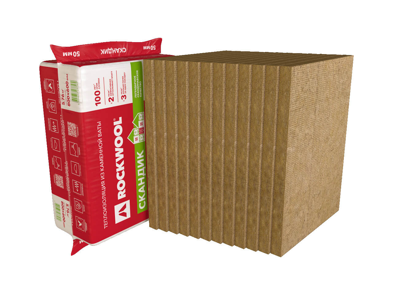 Утеплитель ROCKWOOL Скандик 50 мм