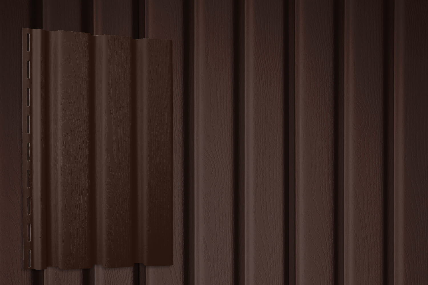 Виниловый сайдинг Grand Line Рейка PREMIUM ACRYL тёмный дуб